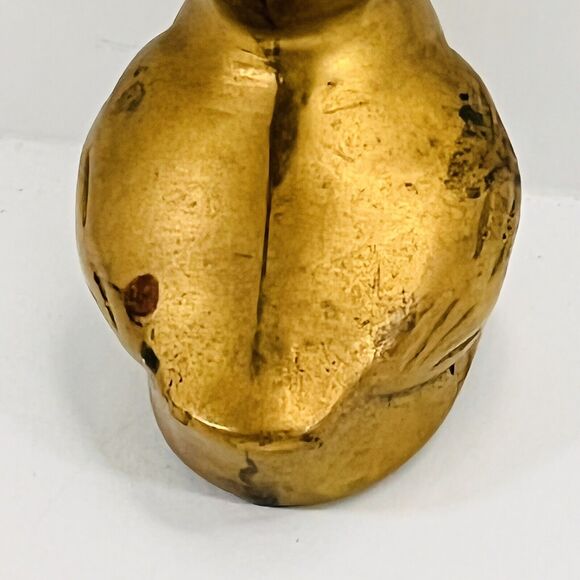 Brass Duck Baby Duckling Miniature Small Figurine Shelf Collectible Knick nack - Picture 11 of 12